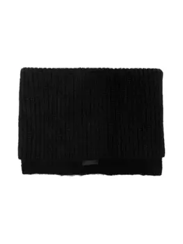 Saint Laurent шарф в рубчик, черный