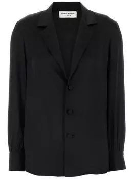 Saint Laurent шелковая атласная рубашка, черный