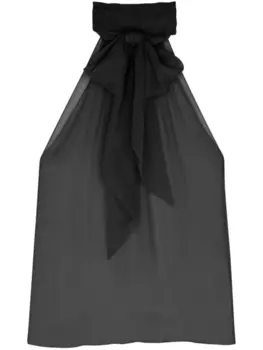 Saint Laurent шелковая блузка со сборками, черный