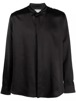 Saint Laurent шелковая рубашка, черный