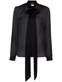 Saint Laurent шелковая рубашка, черный