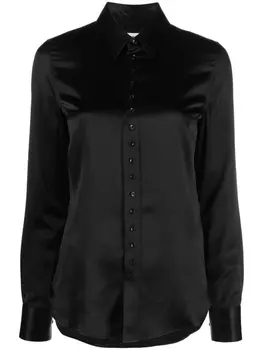 Saint Laurent шелковая рубашка на пуговицах, черный