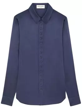 Saint Laurent шелковая рубашка на пуговицах, синий