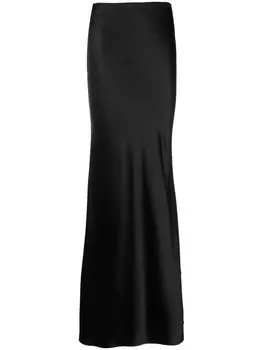 Saint Laurent шелковая юбка макси, черный
