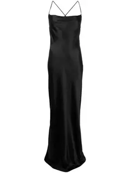 Saint Laurent шелковое платье, черный