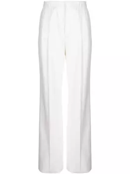 Saint Laurent шелковые брюки широкого кроя, белый