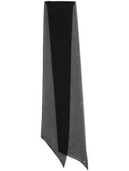 Saint Laurent шелковый платок с логотипом, черный
