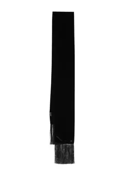 Saint Laurent шелковый шарф с логотипом, черный