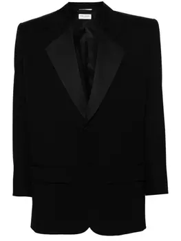 Saint Laurent шерстяной однобортный пиджак, черный