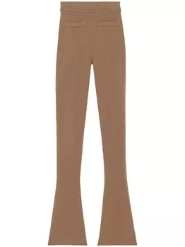 Saint Laurent шерстяные легинсы с завышенной талией, нейтральный цвет