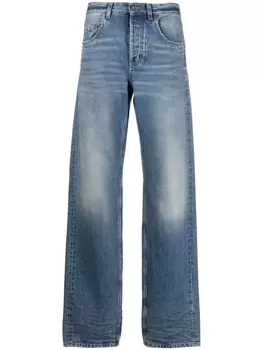 Saint Laurent широкие джинсы с завышенной талией, синий