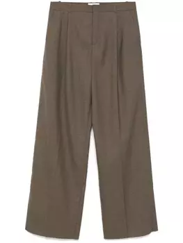 Saint Laurent широкие шерстяные брюки, коричневый