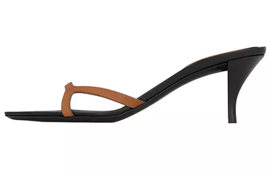 Шлепанцы женские Saint Laurent, черный / коричневый