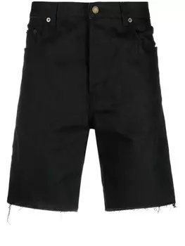 Saint Laurent шорты с необработанными краями, черный