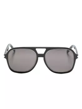 Saint Laurent солнцезащитные очки с двойным мостом, черный