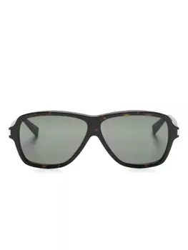 Saint Laurent солнцезащитные очки SL 609 в массивной оправе, коричневый