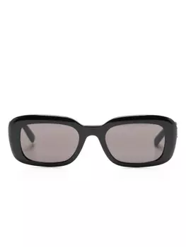 Saint Laurent солнцезащитные очки в прямоугольной оправе с логотипом YSL, черный