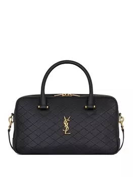 Saint Laurent стеганая дорожная сумка Lyia, черный