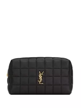 Saint Laurent стеганая косметичка Cassandre, черный
