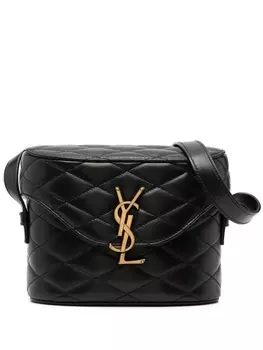 Saint Laurent стеганая сумка через плечо June, черный