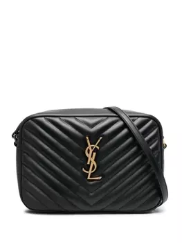 Saint Laurent стеганая сумка-мессенджер Lou, черный