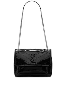 Saint Laurent стеганая сумка на плечо Niki Baby, черный