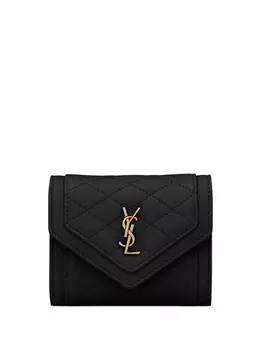 Saint Laurent стеганый бумажник, черный
