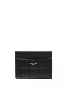 Saint Laurent стеганый картхолдер, черный