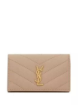 Saint Laurent стеганый кошелек Cassandre, нейтральный цвет
