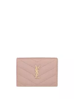Saint Laurent стеганый кошелек Cassandre, розовый