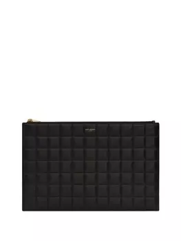 Saint Laurent стеганый кошелек, черный