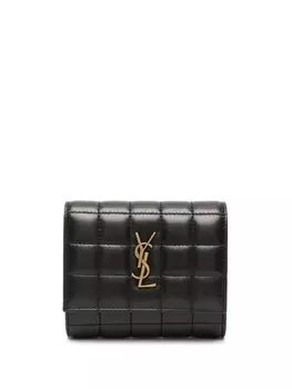 Saint Laurent стеганый кошелек, черный