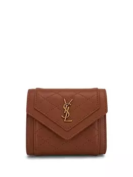 Saint Laurent стеганый кошелек Gaby, коричневый