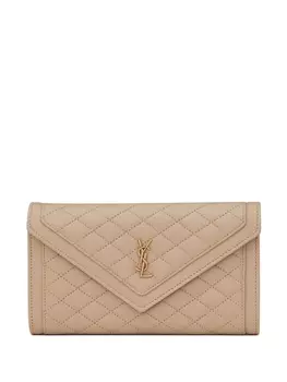 Saint Laurent стеганый кошелек Gaby, нейтральный цвет