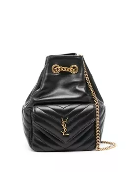 Saint Laurent стеганый рюкзак Joe, черный