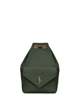 Saint Laurent стеганый рюкзак Joe с логотипом, зеленый