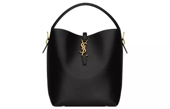 SAINT LAURENT Сумка через плечо из блестящей коровьей кожи, женская, черная