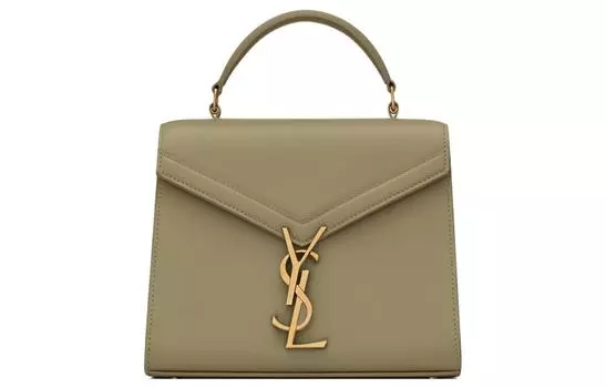 SAINT LAURENT Сумка через плечо из телячьей кожи, мини-сумка женская, цвет "земля-зеленый"