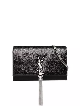 Saint Laurent сумка через плечо Kate с кисточкой, черный