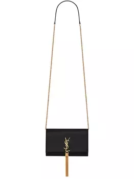 Saint Laurent сумка через плечо Kate с кисточкой, черный