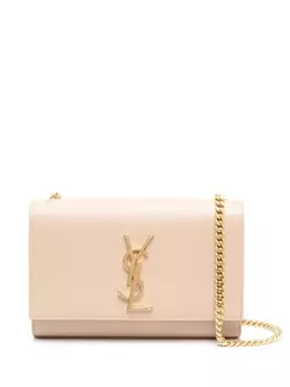 Saint Laurent сумка через плечо с логотипом, нейтральный цвет