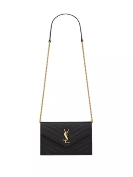 Saint Laurent сумка через плечо с логотипом, черный