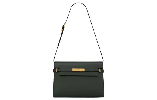 SAINT LAURENT Сумка через плечо SL MANHATTAN из кожи, женская, темно-зеленого цвета