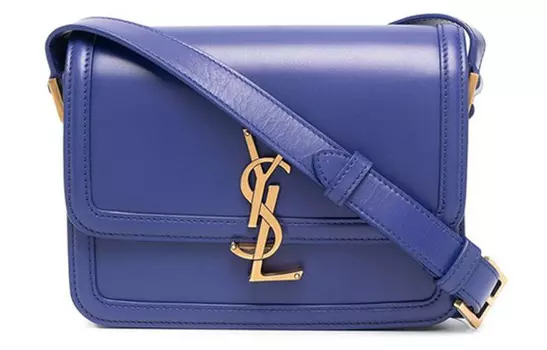 SAINT LAURENT Сумка через плечо SOLFERINO из кожи, женская, цвет сапфирово-синий, Trumpets
