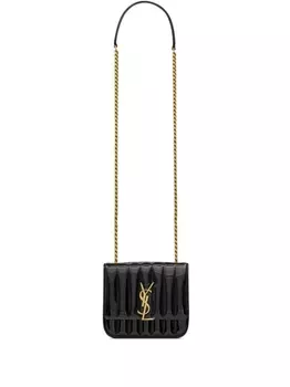 Saint Laurent сумка через плечо Vicky с металлическим логотипом, черный