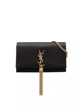 Saint Laurent сумка Kate с логотипом и кисточкой, черный