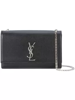 Saint Laurent сумка на плечо Kate с декором Monogram, черный