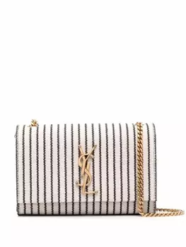 Saint Laurent сумка на плечо Kate в полоску, нейтральный цвет