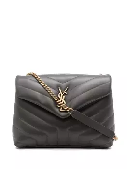 Saint Laurent сумка на плечо LouLou с логотипом, серый