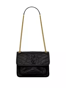Saint Laurent сумка на плечо Niki с логотипом, черный